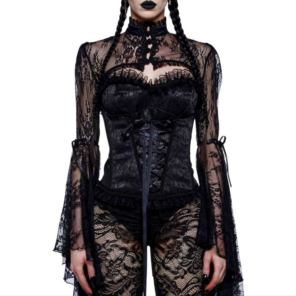 Dusk Before Dawn Black Lace Shrug